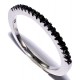 Bague argent rhodié 1,6g T 50 à 60 zircons noirs