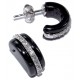 BO argent rhodié 1,4g céramique et zircons