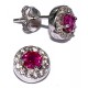 BO argent rhodié 2g zircons+rubis  imitation