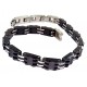 Bracelet acier et acier noir  21cm