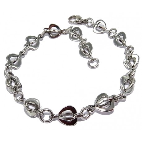 Bracelet acier 19cm curs entrelacés