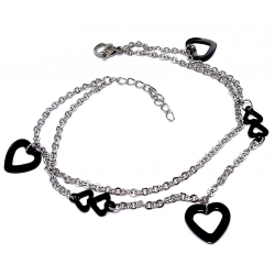 Bracelet acier 18+4cm acier et acier noir