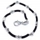 Bracelet argent 3g et caoutchouc 18,5cm