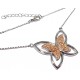 COLLIERS ACIER Collier acier 2 tons 45+5cm papillon strass