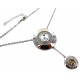 Collier acier 64+4cm strass