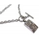 Collier acier 52cm avec strass