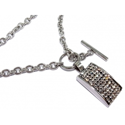 Collier acier 52cm avec strass