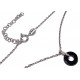 Collier argent rhodié 2,8g 38+5cm onyx et zircons