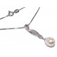 Collier argent 3,1g 40 cm perles véritables et zircons