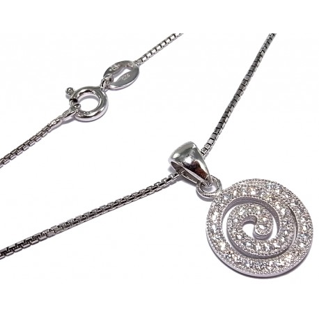 Collier argent rhodié 3,7g  40cm zircons