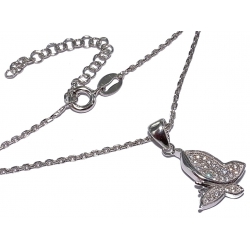 Collier argent rhodié 4,2g  38+5cm zircons