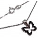 Collier argent rhodié 3g 38+5cm zircons noir