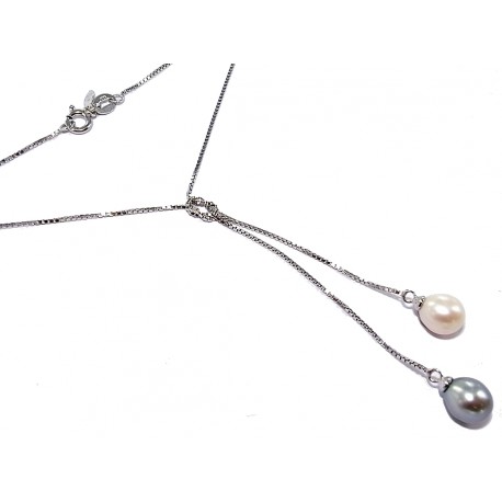 Collier argent 2,3g 42cm perles véritables