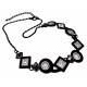 Collier fantaisie 40+7cm finition noire résine