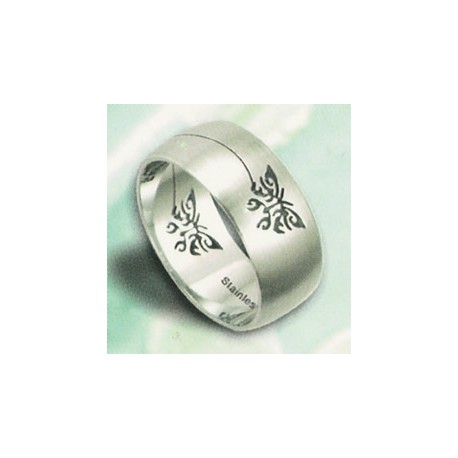 Bague acier papillon