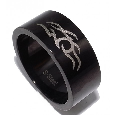 Bague acier t 54 a 70 plaquee noire