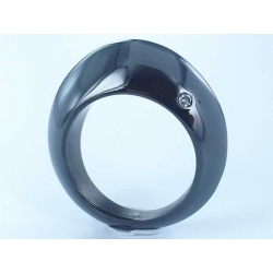 Bague acier noire en 52/55/58 zircon