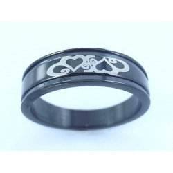 Bague acier noire en 52/55/58