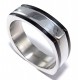 Bague acier brillante et noire en 52/55/58