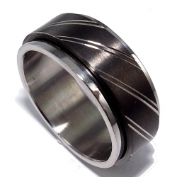 Bague acier antistress mate et noire en 54/58/62/66