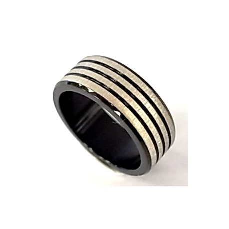 bague acier noire et mate t54/56/58/60/62/64