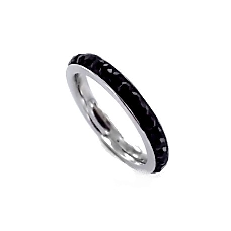 Bague acier l 316  strass tailles 50/52/54/56