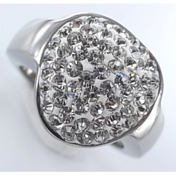 Bague acier l 316 strass blancs tailles 52/54/56/58