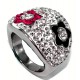 Bague acier l 316 t 52 à 58 strass