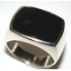 Bague argent 7.5g onyx t 52/70