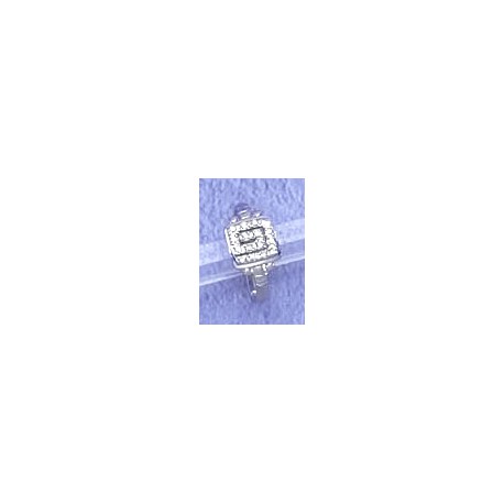 Bague argent 1.8g rhodiée zircon