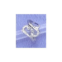 Bague argent 2.6g rhodiée zircon