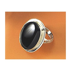 Bague argent 8,5g onyx taille 50 à 60