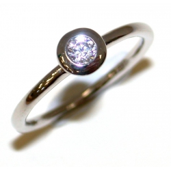 Bague argent rhodiée 1,8g zircon t 50/60