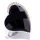 Bague argent rhodie 5g onyx t 50 à 60