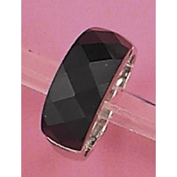 bague argent 4,6g rhodié onyx