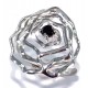 bague argent 3g rhodiée zircon noir