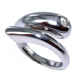 Bague argent rhodiée 5,7g t 50 à 60