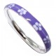 Bague argent 0,9g t 48 à 58 émaillée violet