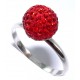 Bague argent 0,9g taille 50 à 60 résine rouge