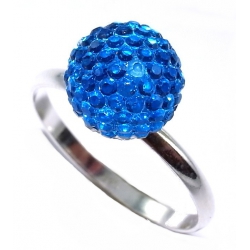 Bague argent 0,9g taille 50 à 60 résine bleue