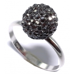 Bague argent 0,9g taille 50 à 60 résine grise