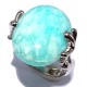 Bague argent rhodié 4,3g amazonite t 52 à 60