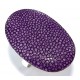 Bague argent 2,5g  réglable galuchat violet sur nacre