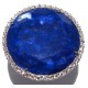 Bague argent rhodié 4,6g lapis et zircons taille 50 à 60