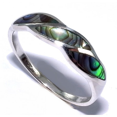 Bague argent 1,3g t 48 à 58 nacre abalone