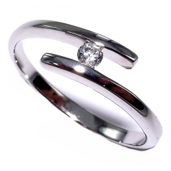 Bague argent rhodié 1,7g zircons taille 50 à 60