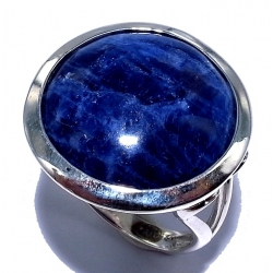 Bague argent 5,3 g t 52 à 60 sodalite