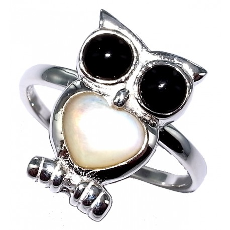 Bagues argent bague argent 2,6g taille 50 à 60 nacre et onyx