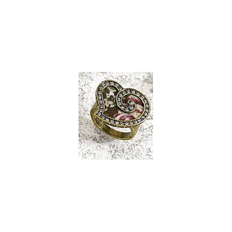 Bague 3 tailles tissu et strass