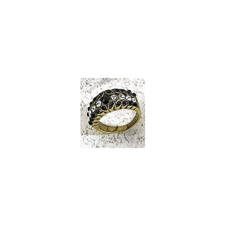 Bague 3 tailles strass et résine